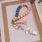 Cute Pink Keychain, Fuzzy Cat Keychain Aesthetic Y2K KeychainCharms Stylish KeychainsAccessories for Bag Charms Purse Gifts (2PCS Pink White Cat Sets)